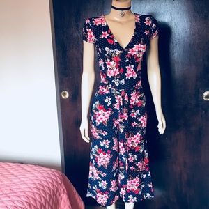 Floral jumpsuit pants